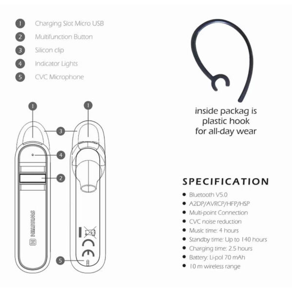 Xpozed - Elektronik - Swissten - Mobiltillbehör - Bluetooth Headset