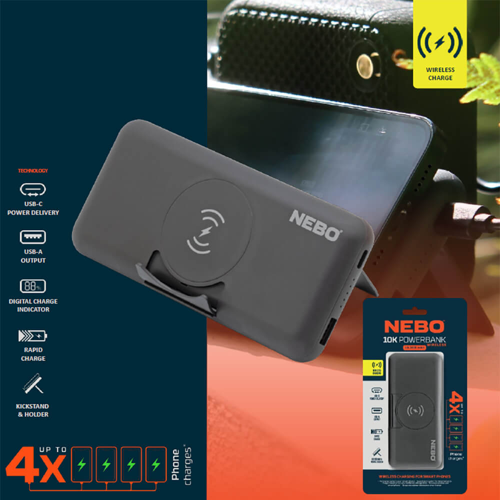 XPOZED - Elektronik - Powerbanks - NEBO 10K Wireless 10 000 mAh
