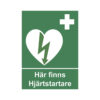 Xpozed - Hjärtstartare tillbehör - Skylt - Hjärtstartare - Här finns hjärtstartare A4 plast dubbelsidig