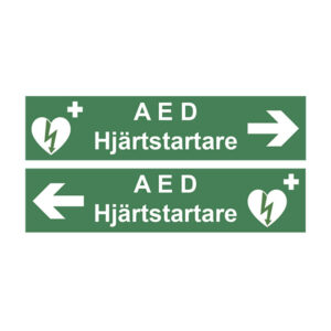 Xpozed - Hjärtstartare tillbehör - Skylt - Nödskylt - AED Hjärtstartare med pil